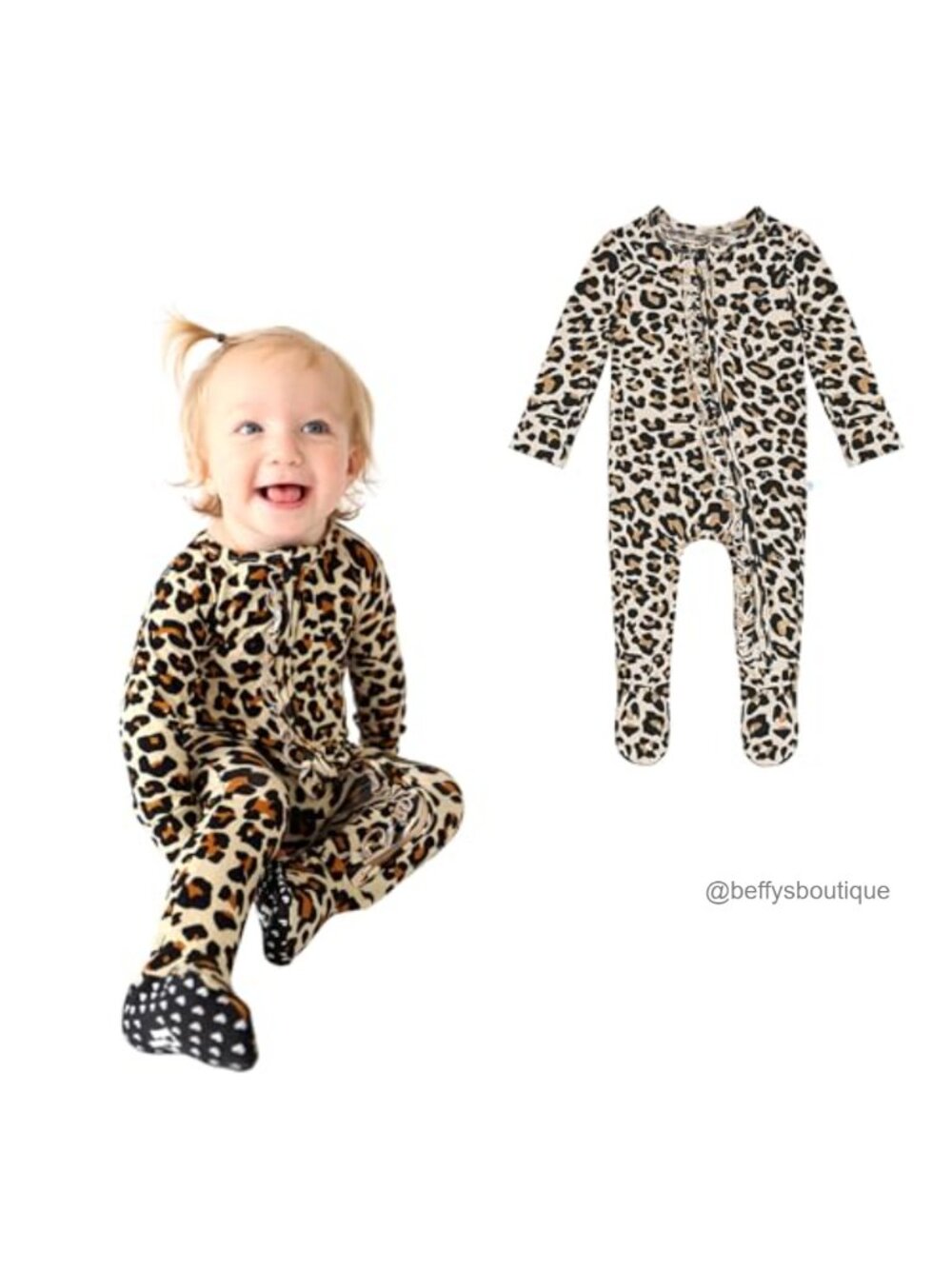 Baby Girls Bamboo Viscose Footie Pajamas Ruffled Zip Sleeper